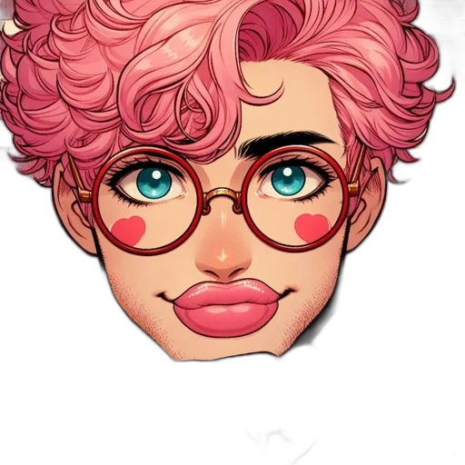 face, mask, cartoon, anime, concept art, comic book art, pastel, red transparent PNG cut-out