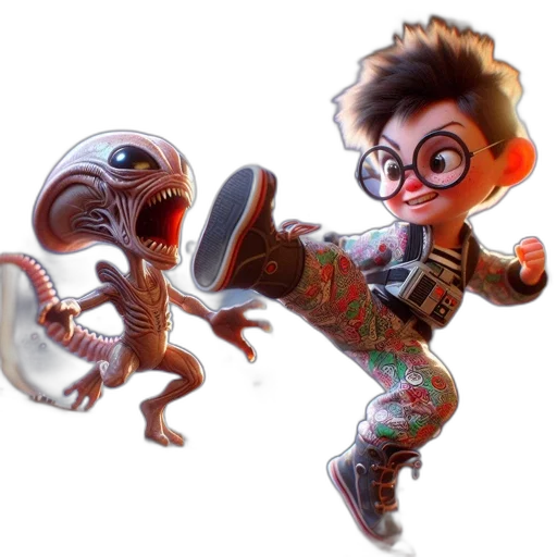 creature, concept art, 3d render, comic book art, cartoon, animated, boy, spiky transparent PNG cut-out