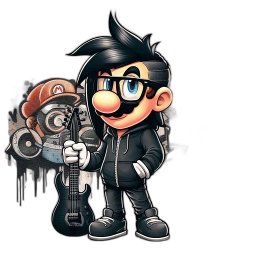 weapon, robot, staff, jacket, concept art, cartoon, comic book art, pixel art transparent PNG cut-out