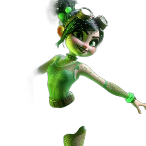 staff, mask, creature, concept art, 3d render, fantasy art, photorealistic, green transparent PNG cut-out