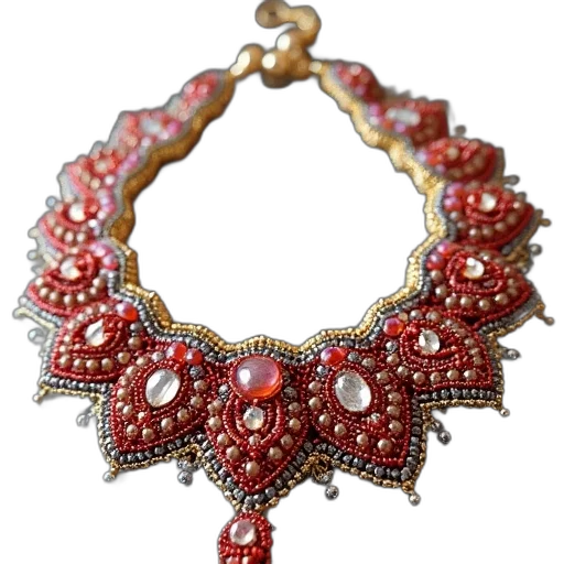 jewelry, crown, staff, mask, red, art, elegance, beadweaving transparent PNG cut-out