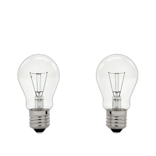 crown, 3d render, photorealistic, two, identical, light, bulbs, shown transparent PNG cut-out