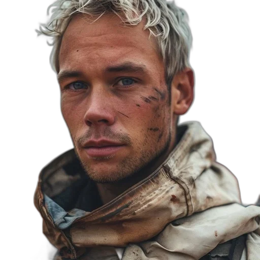 face, dragon, jacket, staff, photorealistic, concept art, fantasy art, man transparent PNG cut-out