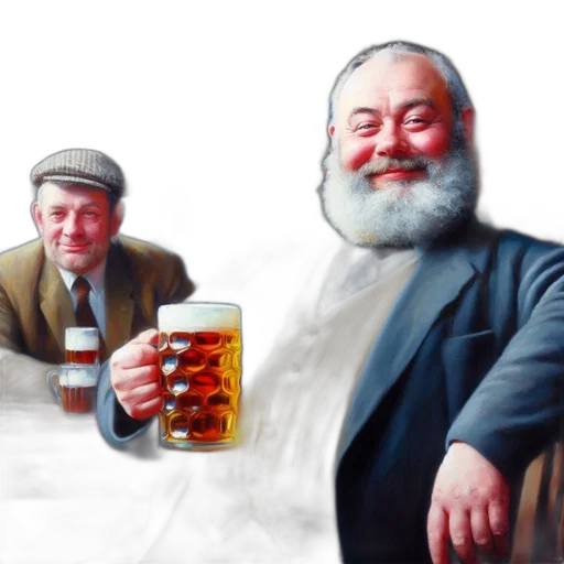 oil painting, photorealistic, concept art, fantasy art, fire, animated, old, man transparent PNG cut-out
