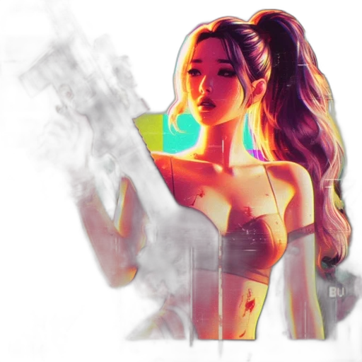 photorealistic, concept art, vaporwave, fantasy art, neon lights, fire, neon, pastel transparent PNG cut-out