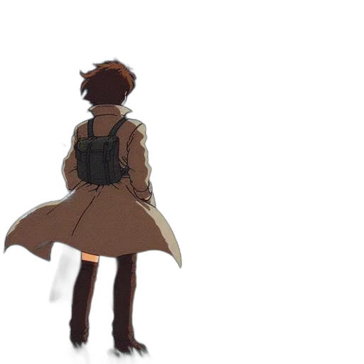 dress, jacket, staff, creature, concept art, pixel art, watercolor, anime transparent PNG cut-out