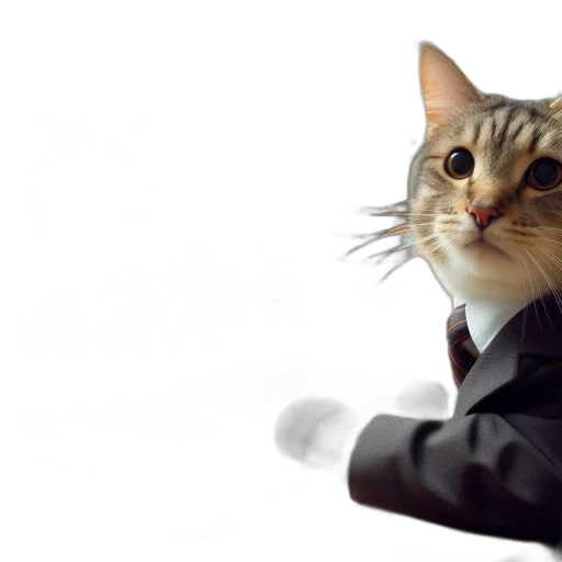 staff, animal, photorealistic, 3d render, concept art, anthropomorphized, cat, attends transparent PNG cut-out