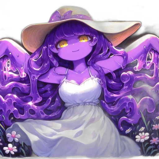 dress, hat, flower, crown, fantasy art, concept art, pixel art, watercolor transparent PNG cut-out