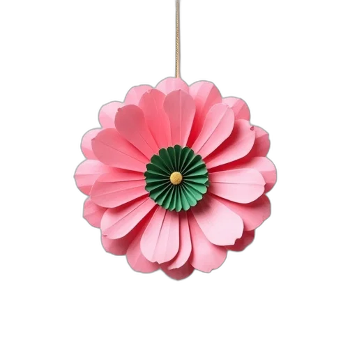 flower, jewelry, crown, 3d render, photorealistic, pastel, pink, paper transparent PNG cut-out