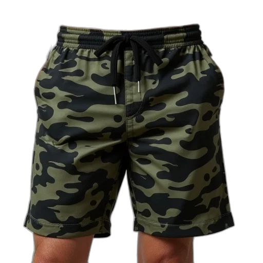 green, shorties, shorts, camouflage transparent PNG cut-out