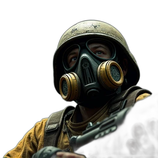 mask, face, weapon, staff, concept art, photorealistic, comic book art, 3d render transparent PNG cut-out