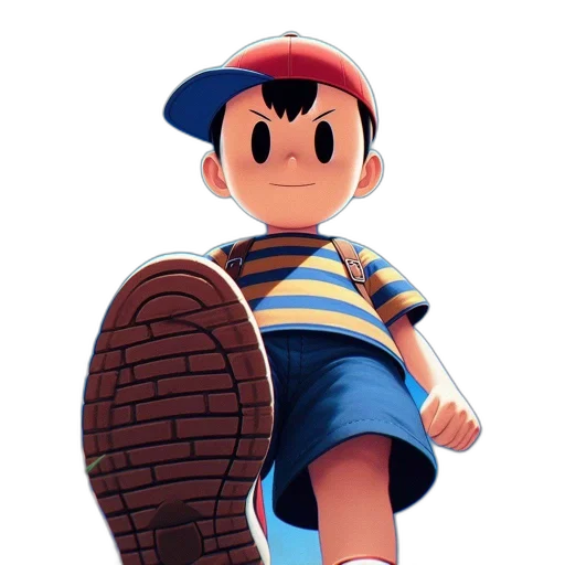 hat, shoes, weapon, creature, pixel art, 3d render, concept art, cartoon transparent PNG cut-out