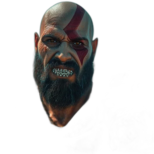 face, mask, creature, staff, concept art, photorealistic, 3d render, fantasy art transparent PNG cut-out