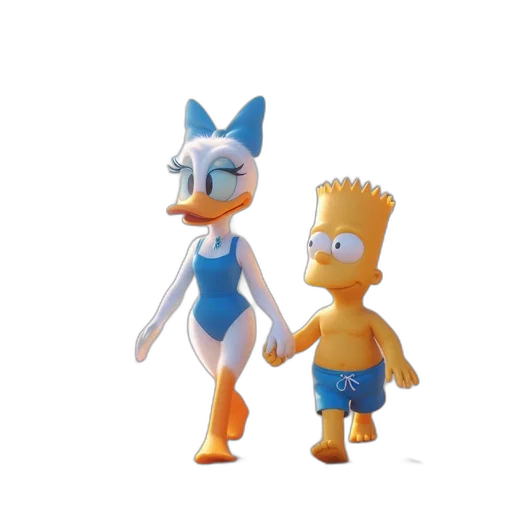 3d render, concept art, cartoon, underwater, outer space, two, animated, characters transparent PNG cut-out