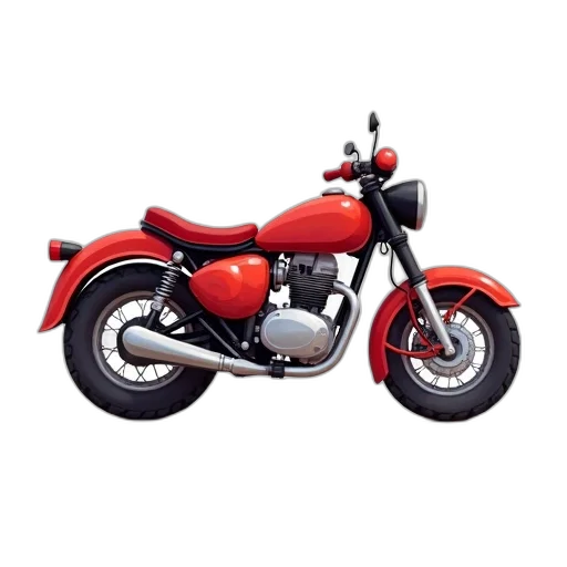 photorealistic, 3d render, stylized, illustration, red, motorcycle, cartoonish, appearance transparent PNG cut-out