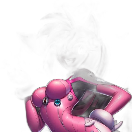 robot, creature, weapon, animal, concept art, watercolor, vaporwave, 3d render transparent PNG cut-out