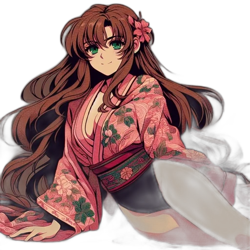 dress, flower, anime, watercolor, concept art, fantasy art, fire, red transparent PNG cut-out