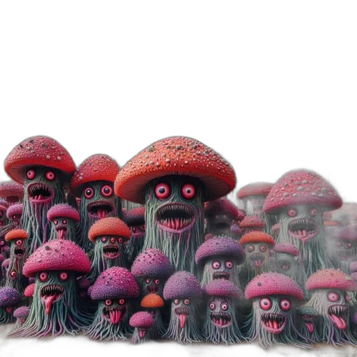 creature, hat, hair, mask, concept art, 3d render, fantasy art, watercolor transparent PNG cut-out