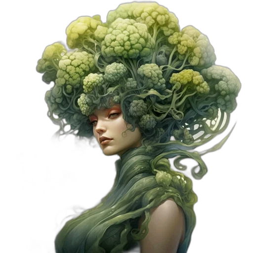 crown, hair, face, creature, fantasy art, concept art, photorealistic, pixel art transparent PNG cut-out