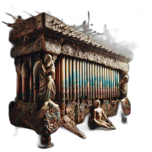 building, furniture, crown, robot, concept art, fantasy art, 3d render, pixel art transparent PNG cut-out