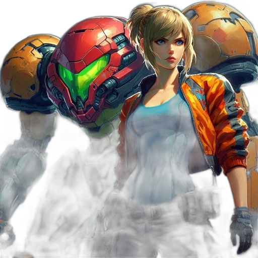 robot, concept art, fantasy art, cyberpunk, photorealistic, outer space, red, futuristic transparent PNG cut-out