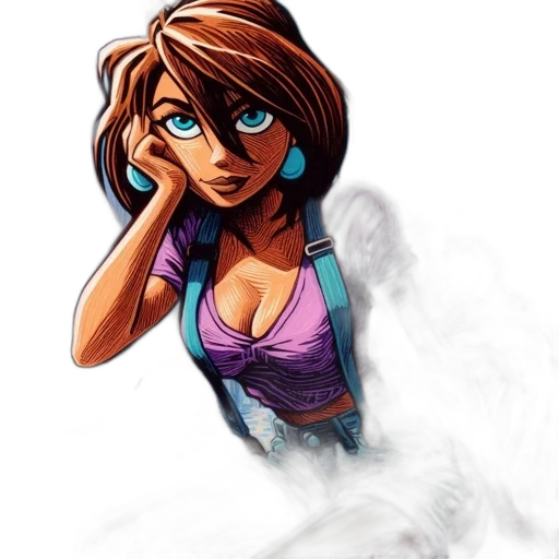 face, dress, comic book art, concept art, cartoon, fantasy art, fog, fire transparent PNG cut-out