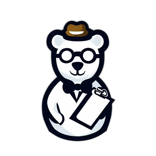 hat, staff, cartoon, pixel art, concept art, illustrated, bear, formal transparent PNG cut-out