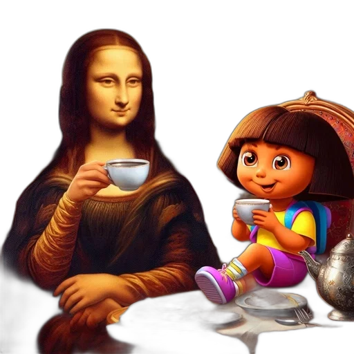 oil painting, photorealistic, 3d render, concept art, unique, mashup, features, iconic transparent PNG cut-out