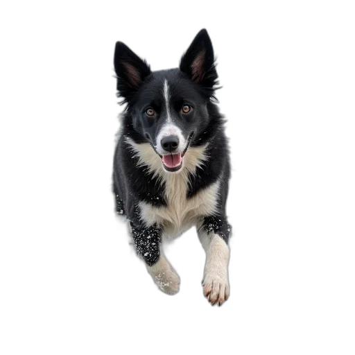 animal, staff, creature, photorealistic, 3d render, black, white, dog transparent PNG cut-out