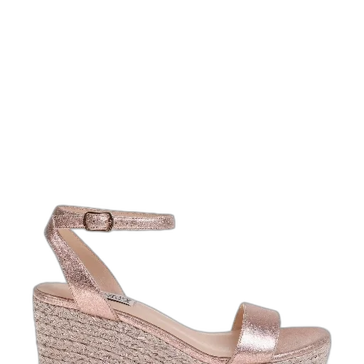 shoes, pastel, pair, rose, gold, espadrille, wedge, sandals transparent PNG cut-out