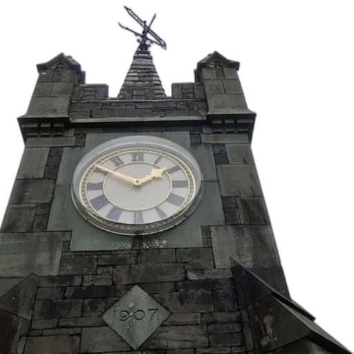 building, stone, clock, tower, weathervane, top, featuring, roman transparent PNG cut-out