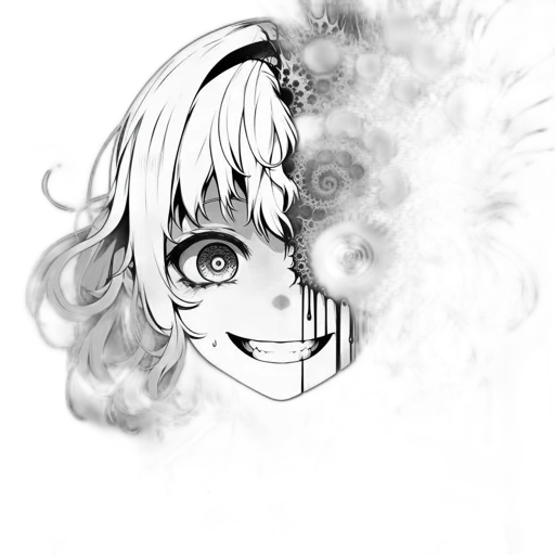 mask, face, weapon, creature, anime, comic book art, concept art, cartoon transparent PNG cut-out