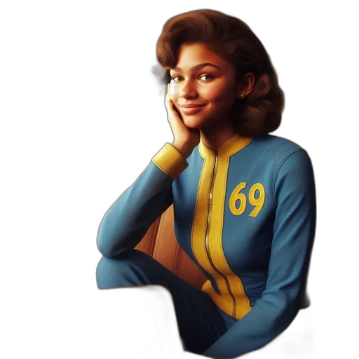 jacket, face, comic book art, concept art, photorealistic, pixel art, woman, blue transparent PNG cut-out