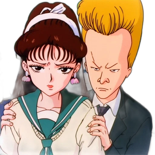 staff, vaporwave, anime, cartoon, concept art, outer space, two, expressive transparent PNG cut-out