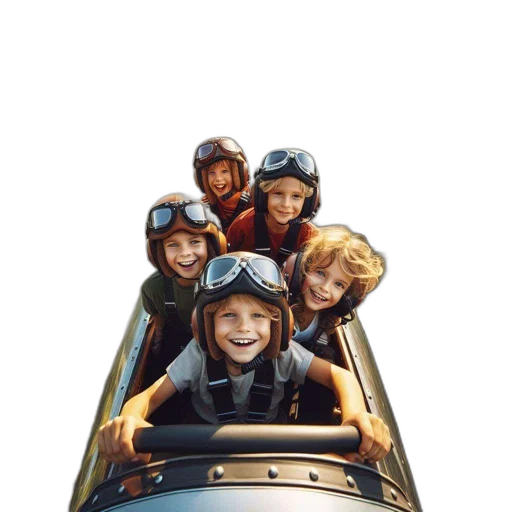 car, hat, crown, concept art, 3d render, photorealistic, group, five transparent PNG cut-out