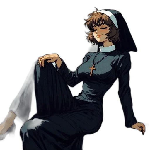 dress, staff, concept art, anime, pixel art, cartoon, monochrome, dark transparent PNG cut-out
