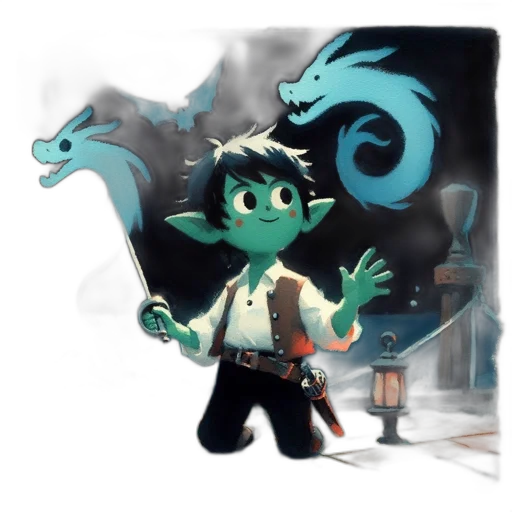 dragon, staff, creature, mask, concept art, fantasy art, comic book art, cartoon transparent PNG cut-out
