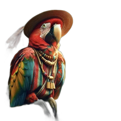 hat, animal, jacket, jewelry, photorealistic, concept art, 3d render, fantasy art transparent PNG cut-out