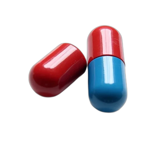 3d render, red, second, image, shows, same, two, pills transparent PNG cut-out