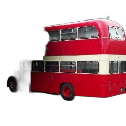 car, 3d render, photorealistic, concept art, red, double-decker, bus, parked transparent PNG cut-out