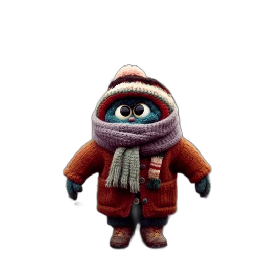 jacket, creature, staff, hat, 3d render, concept art, pixel art, photorealistic transparent PNG cut-out