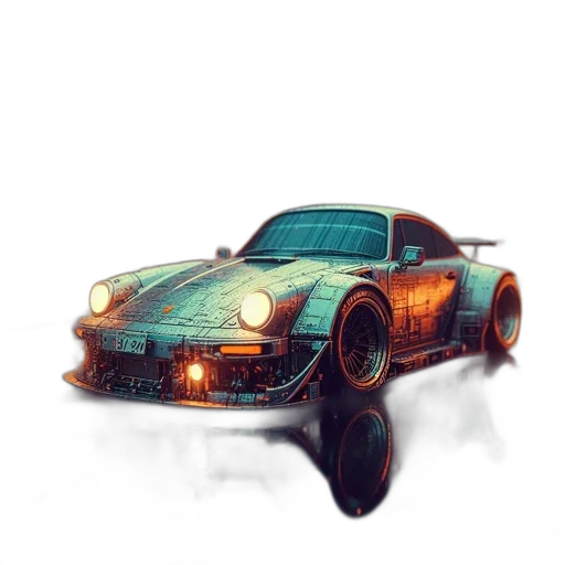car, weapon, robot, animal, concept art, 3d render, cyberpunk, pixel art transparent PNG cut-out