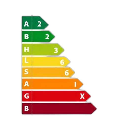 colorful, green, red, graph, showing, energy, efficiency, rating transparent PNG cut-out