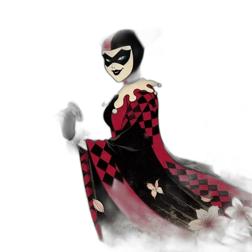 dress, mask, concept art, comic book art, fantasy art, 3d render, monochrome, dark transparent PNG cut-out