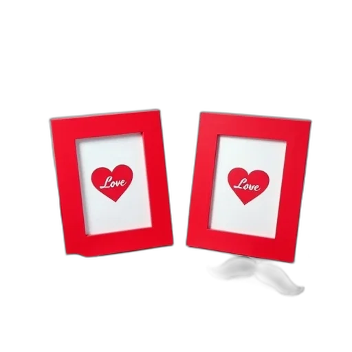 first, image, shows, valentine, day-themed, setup, two, red transparent PNG cut-out