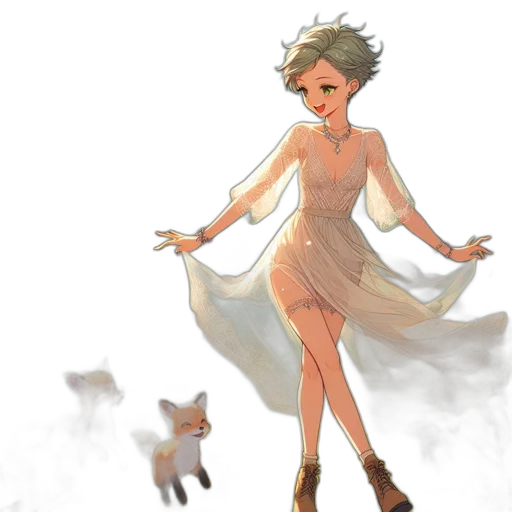 dress, creature, concept art, fantasy art, watercolor, pixel art, snow, fog transparent PNG cut-out