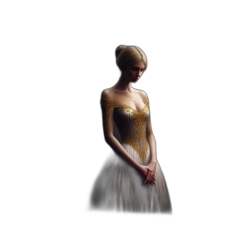 dress, jewelry, hair, crown, 3d render, concept art, photorealistic, pixel art transparent PNG cut-out