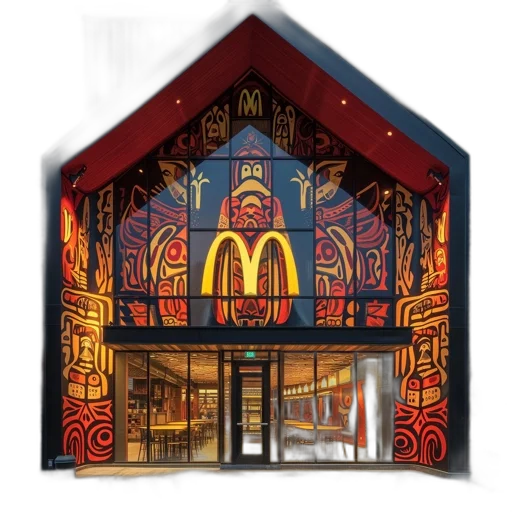 building, food, concept art, photorealistic, 3d render, pixel art, neon lights, evening transparent PNG cut-out
