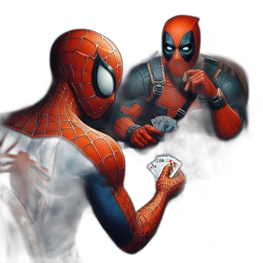 mask, comic book art, concept art, fantasy art, photorealistic, fog, fire, spider-man transparent PNG cut-out