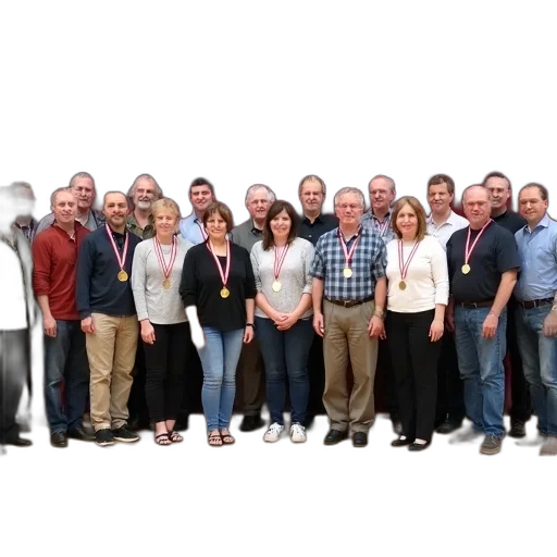 staff, group, people, standing, line, wooden, floor, posing transparent PNG cut-out